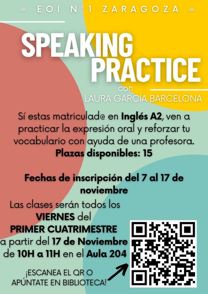 Cursos de conversación con profesores EOI Nº1 de Zaragoza